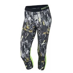 NIKE Pro Painted Palms Allover Print Capri Pant Leggings Gym Runing Compression